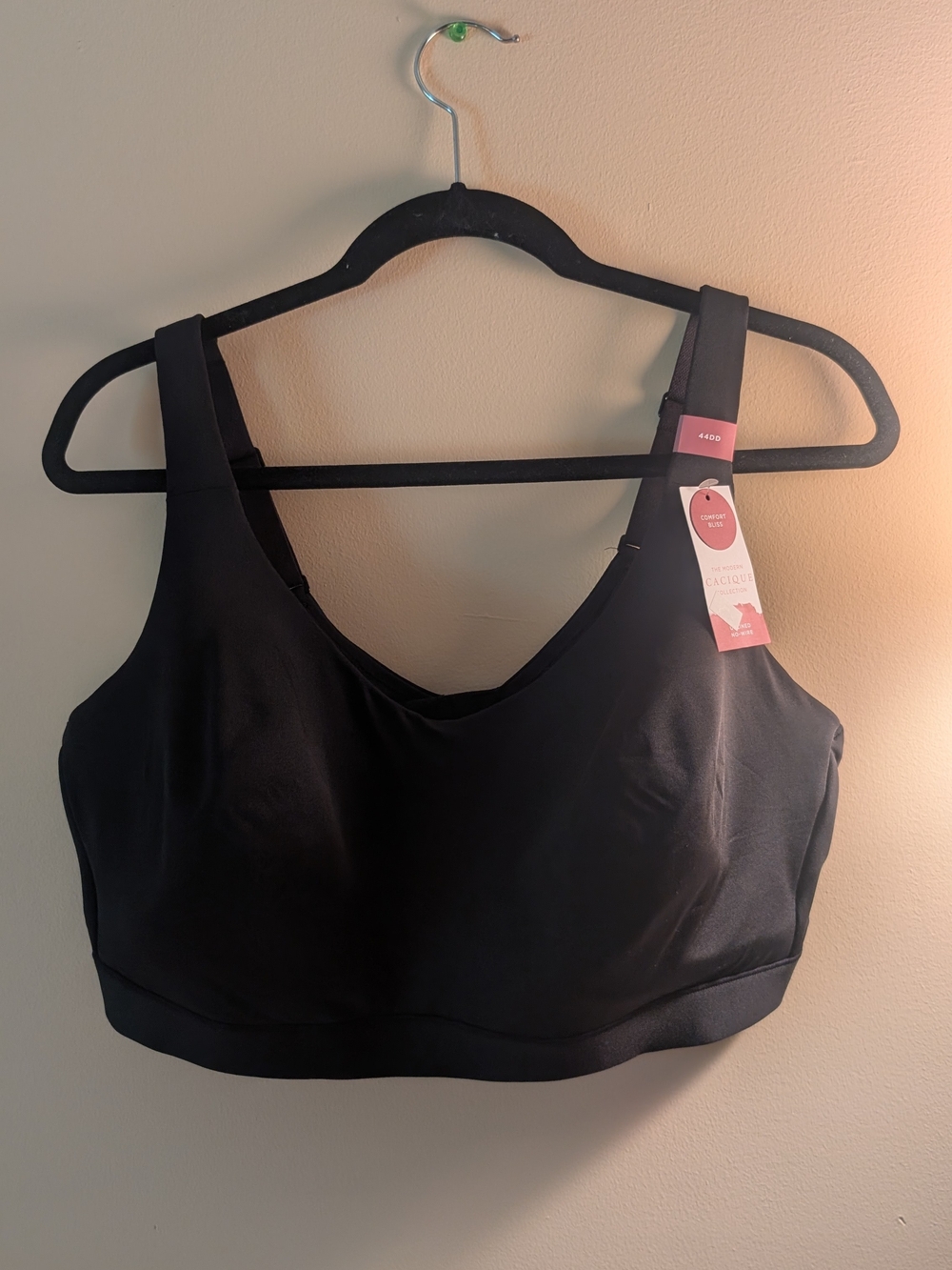 Cacique Black Wireless Bralette with Wide Straps 44DD